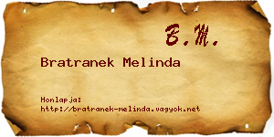 Bratranek Melinda névjegykártya